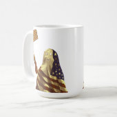 Patriotic American Flag Ghost Halloween Koffiemok (Voorkant links)