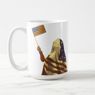 Patriotic American Flag Ghost Halloween Koffiemok