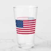Patriotic American Flag Glass Gift Glas (Achterkant)