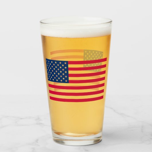 Patriotic American Flag Glass Gift Glas (Achterkant gevuld)