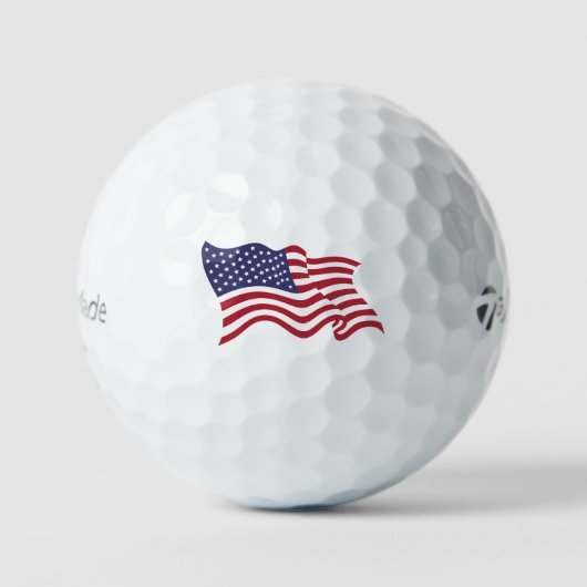Patriotic American Flag Golf Ball Golfballen (Voorkant)