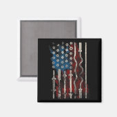 Patriotic American Flag Gym For Weight Lifters Magneet (Voorkant / Achterkant)