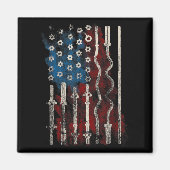 Patriotic American Flag Gym For Weight Lifters Magneet (Voorkant)