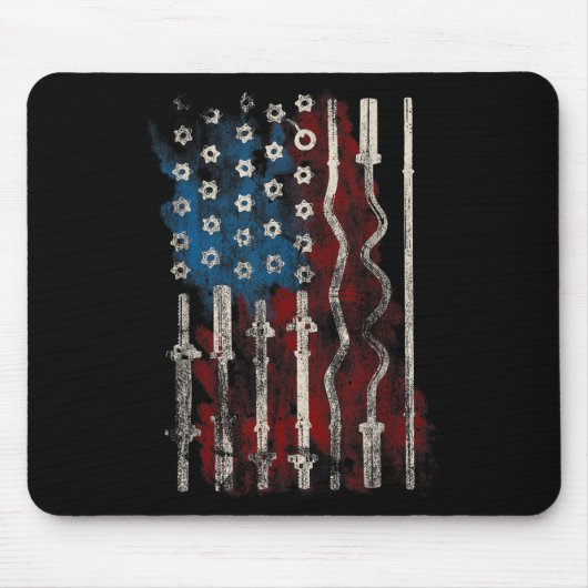 Patriotic American Flag Gym For Weight Lifters Muismat (Voorkant)
