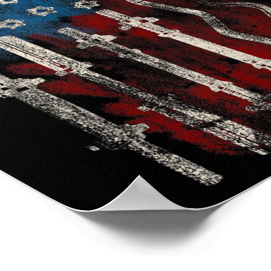 Patriotic American Flag Gym For Weight Lifters Poster (Hoek)