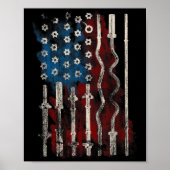 Patriotic American Flag Gym For Weight Lifters Poster (Voorkant)