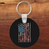 Patriotic American Flag Gym For Weight Lifters  Sleutelhanger (Voorkant)