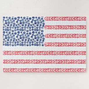 Patriotic American Flag In Watercolor Legpuzzel