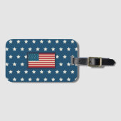 Patriotic American Flag Luggage Tag Bagagelabel (Voorkant (horizontaal))