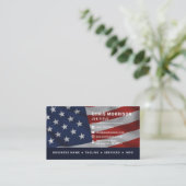 Patriotic American Flag QR Code Professional Visitekaartje (Staand voorkant)