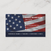 Patriotic American Flag QR Code Professional Visitekaartje (Voorkant)