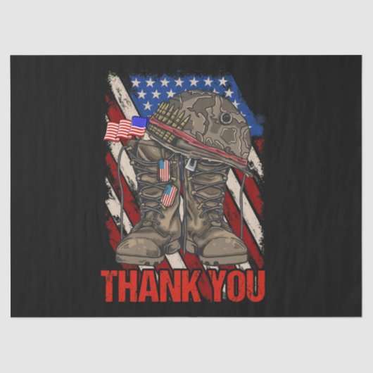 Patriotic American Flag Thank You Tissuepapier (Voorkant)