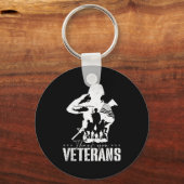 Patriotic American Flag Thank You Veterans Men Wom Sleutelhanger (Voorkant)