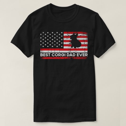 Patriotic American Flag Tshirt For Corgi Dad Lover (Design voorkant)
