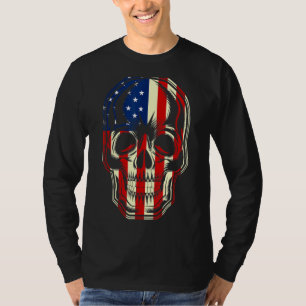 Patriotic American Flag with Skull Bundle for Men T-shirt