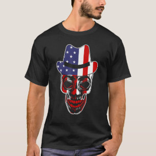 Patriotic American Flag with Skull Bundle for Men T-shirt