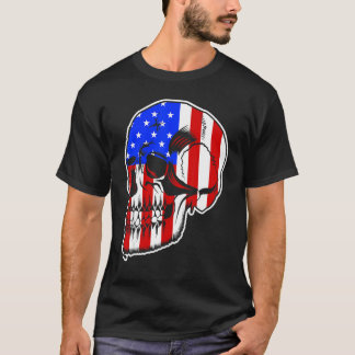 Patriotic American Flag with Skull Bundle for Men T-shirt