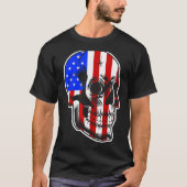 Patriotic American Flag with Skull Bundle for Men T-shirt (Voorkant)