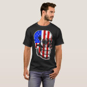 Patriotic American Flag with Skull Bundle for Men T-shirt (Voorkant volledig)