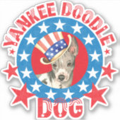 Patriotic American Hairless Terrier Vinyl Sticker (Voorkant)