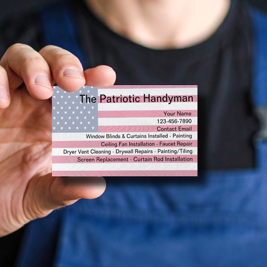 Patriotic American Handyman Services Visitekaartje