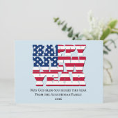 Patriotic American HAPPY NEW YEAR 2026 Feestdagenkaart (Staand voorkant)