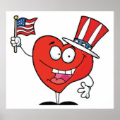 Patriotic American Heart Poster (Voorkant)
