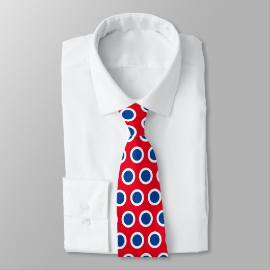 "Patriotic American Red White Blue Polka Dots" Stropdas (Gebonden)