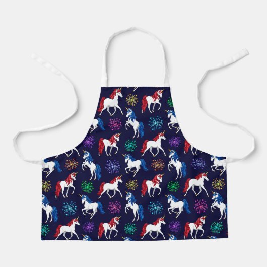 Patriotic American Red White Unicorns Schort (Voorkant)
