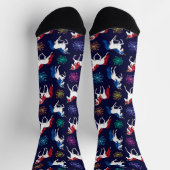 Patriotic American Red White Unicorns Sokken (Top)