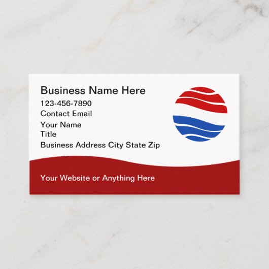 Patriotic American Theme Modern Business Cards Visitekaartje (Voorkant)