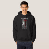 Patriotic American US Flag Firefighter Cross Chris Hoodie (Voorkant volledig)