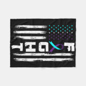 Patriotic American Us Flag Suicide Prevention Awar Fleece Deken (Voorkant (Horizontaal))