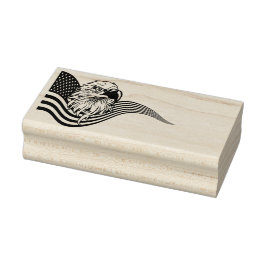 Patriotic American USA Flag Bald eagle art Rubberstempel