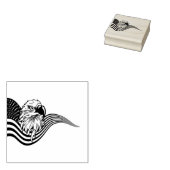Patriotic American USA Flag Bald eagle art Rubberstempel (Gestempeld)