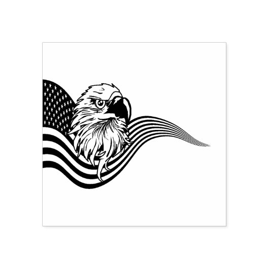 Patriotic American USA Flag Bald eagle art Rubberstempel (Afrduk)