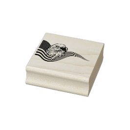 Patriotic American USA Flag Bald eagle art Rubberstempel