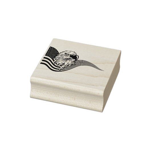 Patriotic American USA Flag Bald eagle art Rubberstempel (Stempel)