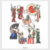  Patriotic Americana 4 juli Art Collag Sticker (Vel)