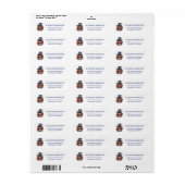 Patriotic Americana Cat Return Address Etiket (Full Sheet)