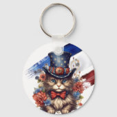 Patriotic Americana Cat Sleutelhanger (Voorkant)