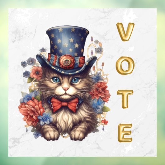 Patriotic Americana Cat Vote Raamsticker (Vel 3)
