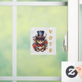 Patriotic Americana Cat Vote Raamsticker