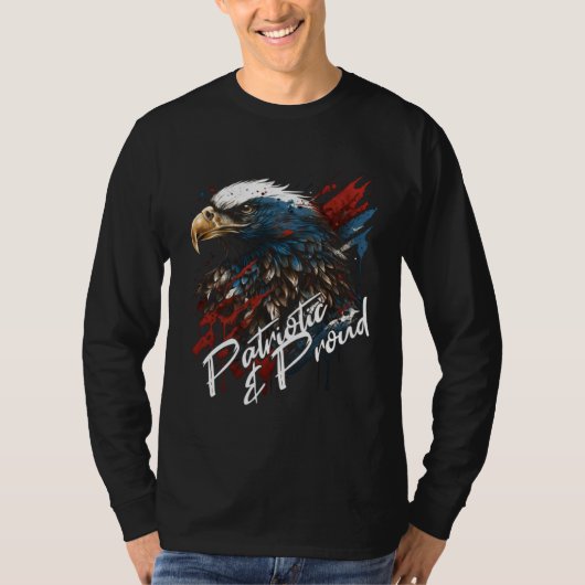Patriotic and Proud Bald Eagle 4th of July T-shirt (Voorkant)