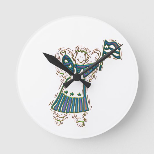 Patriotic Angel Ronde Klok (Voorkant)
