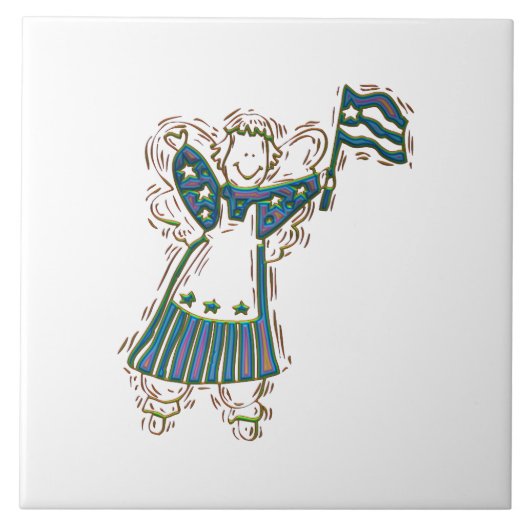 Patriotic Angel Tegeltje (Voorkant)