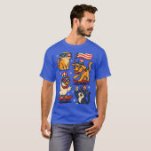 Patriotic Animals 'Merica - Funny 4th of July Pet T-shirt (Voorkant volledig)