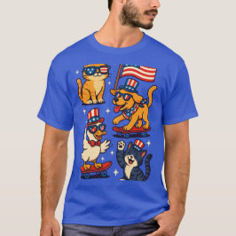 Patriotic Animals 'Merica - Funny 4th of July Pet  T-shirt
