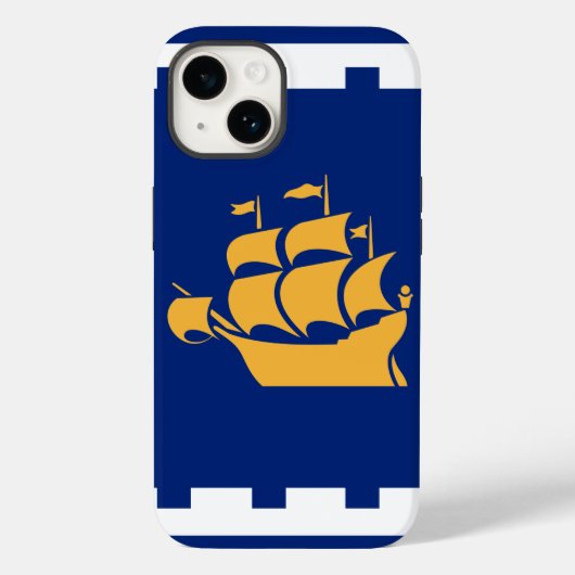 Patriotic Apple Case-Mate, Quebec City flag Case-Mate iPhone Case (Achterkant)