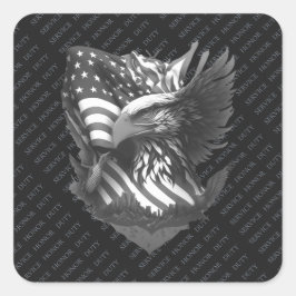 Patriotic Appreciation Thank You Military Veterans Vierkante Sticker